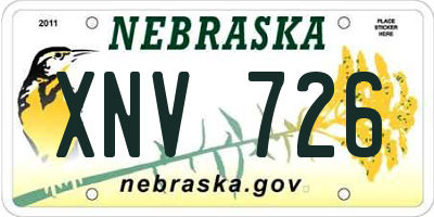 NE license plate XNV726