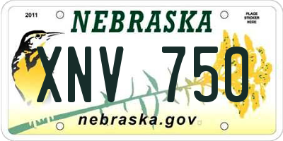 NE license plate XNV750