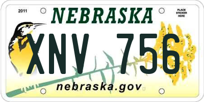 NE license plate XNV756