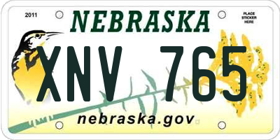 NE license plate XNV765