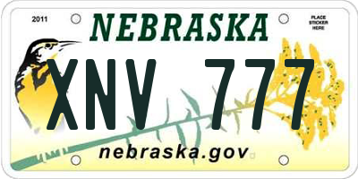 NE license plate XNV777