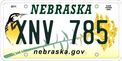 NE license plate XNV785