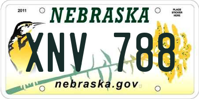 NE license plate XNV788