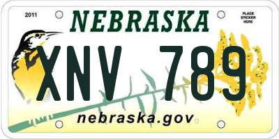 NE license plate XNV789