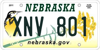 NE license plate XNV801