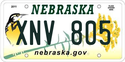 NE license plate XNV805
