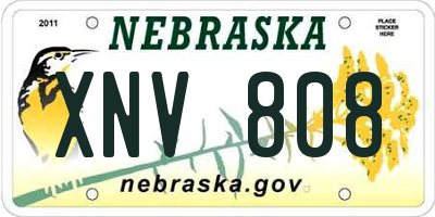 NE license plate XNV808