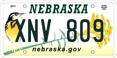 NE license plate XNV809