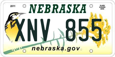 NE license plate XNV855
