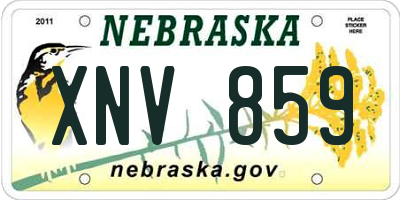 NE license plate XNV859