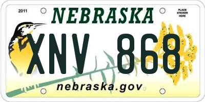 NE license plate XNV868