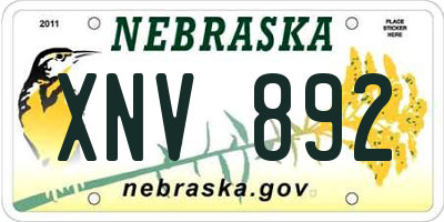 NE license plate XNV892