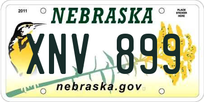 NE license plate XNV899