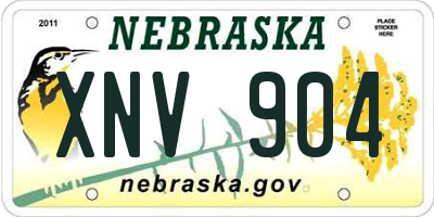 NE license plate XNV904