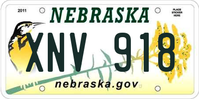 NE license plate XNV918