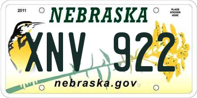 NE license plate XNV922