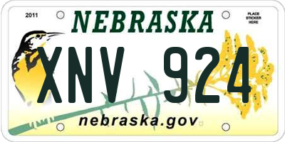 NE license plate XNV924