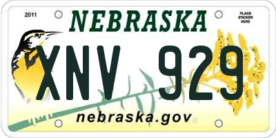 NE license plate XNV929