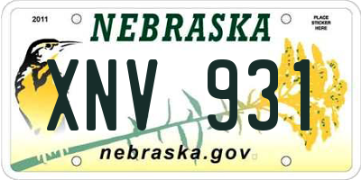 NE license plate XNV931