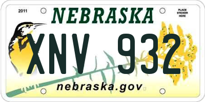 NE license plate XNV932