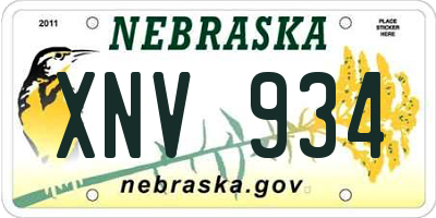 NE license plate XNV934