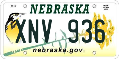 NE license plate XNV936