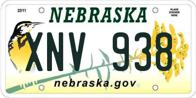 NE license plate XNV938