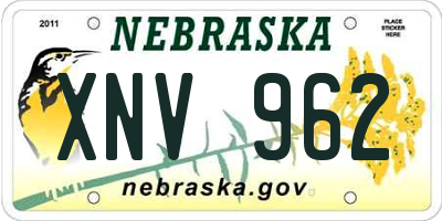 NE license plate XNV962