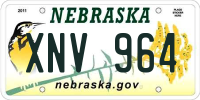 NE license plate XNV964