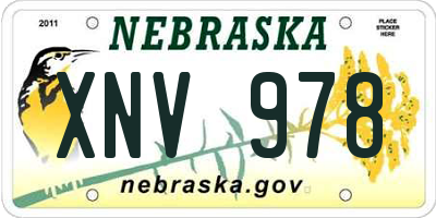 NE license plate XNV978