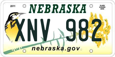 NE license plate XNV982
