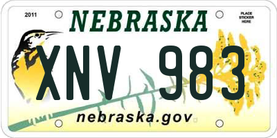 NE license plate XNV983