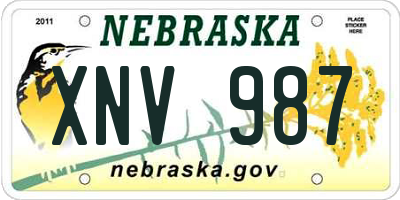 NE license plate XNV987
