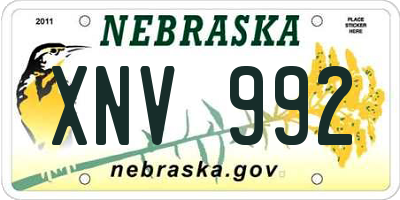 NE license plate XNV992