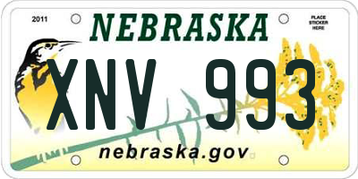 NE license plate XNV993