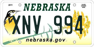NE license plate XNV994