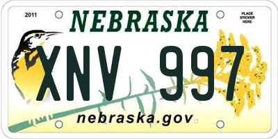 NE license plate XNV997