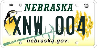 NE license plate XNW004