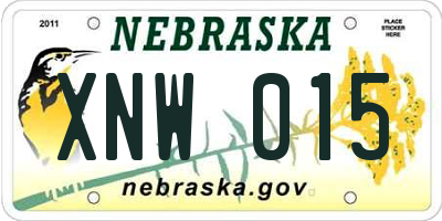 NE license plate XNW015
