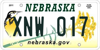 NE license plate XNW017