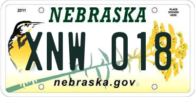 NE license plate XNW018