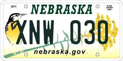 NE license plate XNW030