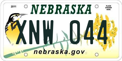 NE license plate XNW044