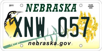 NE license plate XNW057