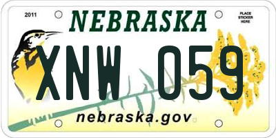 NE license plate XNW059
