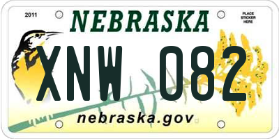 NE license plate XNW082