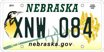 NE license plate XNW084