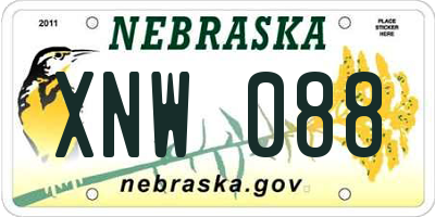 NE license plate XNW088