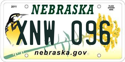 NE license plate XNW096