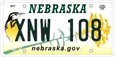 NE license plate XNW108